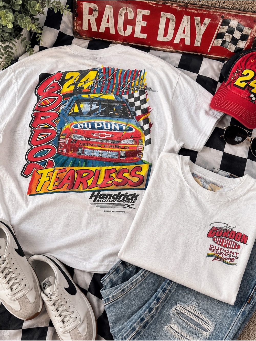 Vintage 1998 Jeff Gordon NASCAR Fearless T-Shirt XL Competitors View